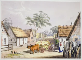 Een dorp van Duitse kolonisten nabij Adelaide, 1846